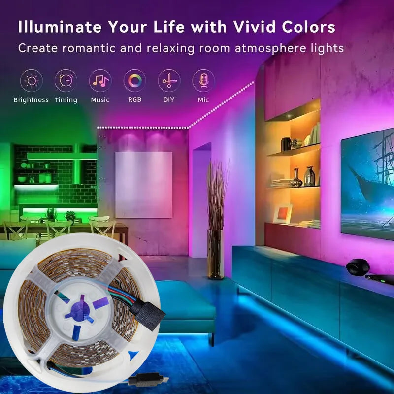 SMD5050 5M USB LED Strip Light TV Desktop Screen Backlight Color Change Bedroom Decor LED Lamp DIY Lighting Atmosphere lighg