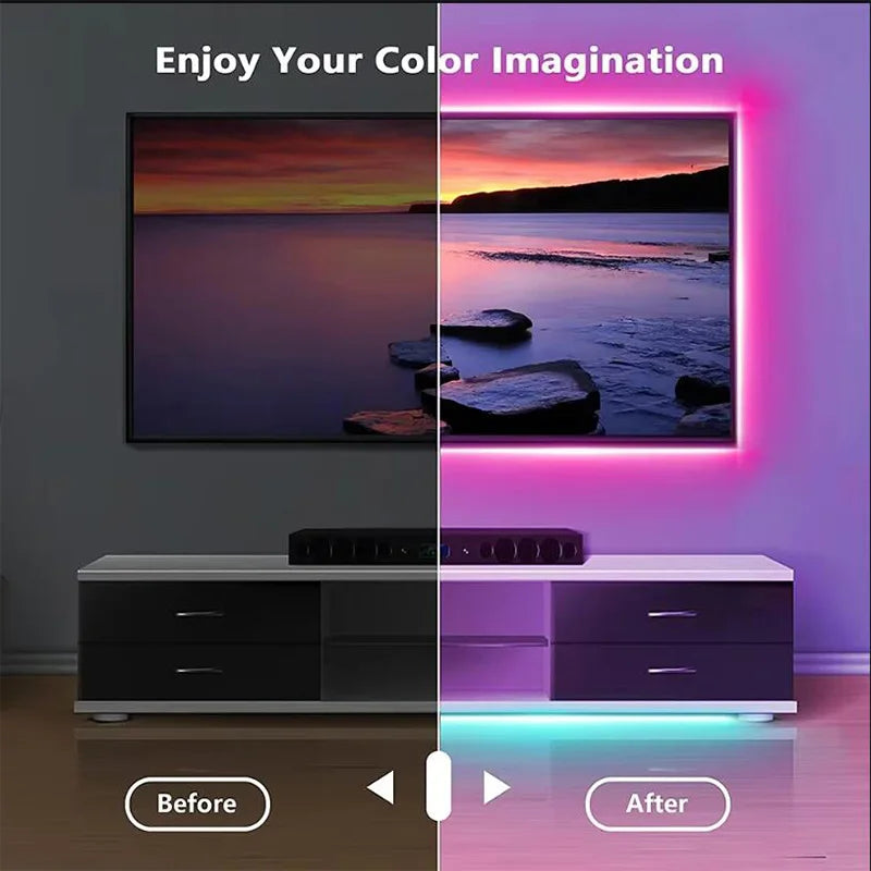SMD5050 5M USB LED Strip Light TV Desktop Screen Backlight Color Change Bedroom Decor LED Lamp DIY Lighting Atmosphere lighg