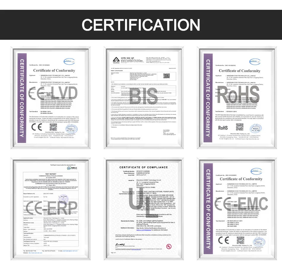 UL Listed COB LED Strip Light 320 480 LEDs/m 16.4ft High Density Flexible Tape Ribbon 3000-6500K RA90 Led Lights DC12V 24V