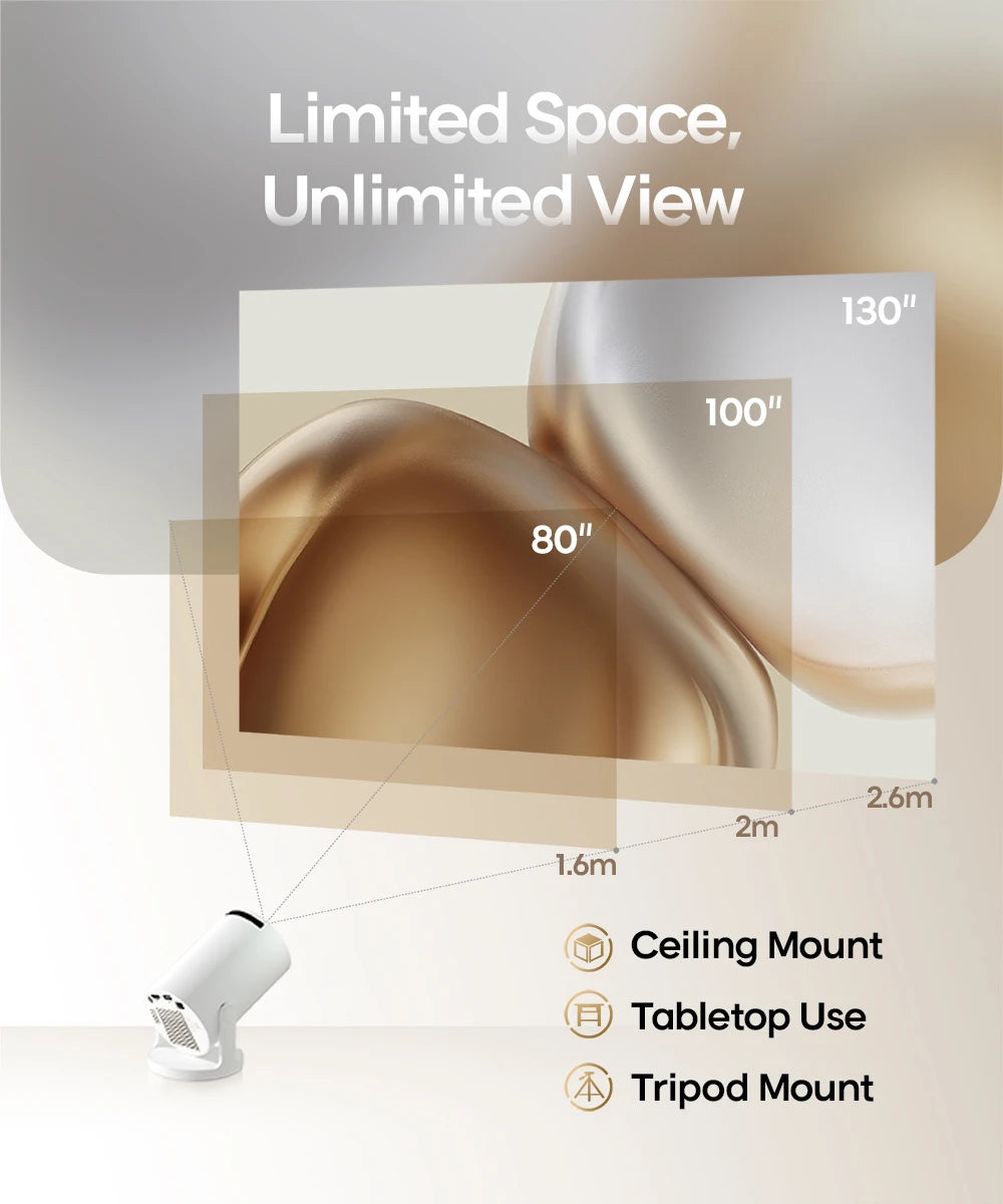 4K Projector Android 11 4K 1280*720P HY300 Pro + Dual Wifi 290ANSI 180°flexible BT5.0 Cinema Outdoor Portable Projector