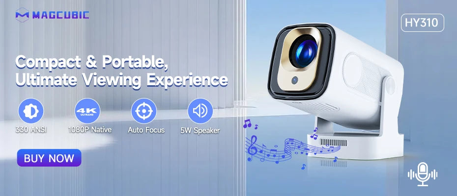 4K Projector Android 11 4K 1280*720P HY300 Pro + Dual Wifi 290ANSI 180°flexible BT5.0 Cinema Outdoor Portable Projector